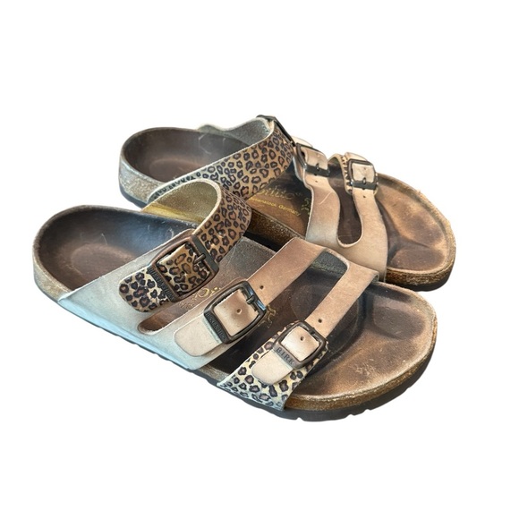 Birkenstock Shoes - Birkenstock Papillio Leopard Print Adjustable Straps Sandals